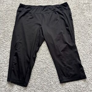 Danskin Now Women XXL Black Capri Leggings Fitted Stretch Athletic Workout Plus